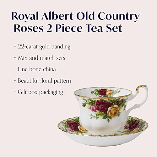 Royal Albert Old Country Roses Teacup & Saucer Set OLD COUNTRY ROSES TEACUP & SAUCER SET, 6.5 OZ