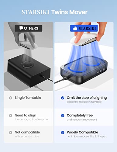 Mechanical Mouse Jiggler with Interval Timer, Black | Silent mechanical mouse mover with interval timer, no need to precisely align optical sensor.