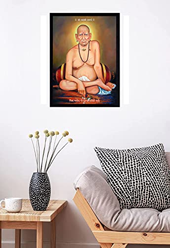 zig zag Swami Samarth Photo Frame For Wall/Table Size Medium (9.5 x 13.5 inches, Acrylic Glass), Rectangular, Black
