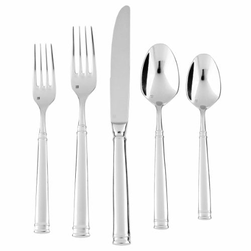 Fortessa Bistro 18/10 stainless steel serving spoon, 8.9-inch, silver, with a polished finish and comfortable handle.