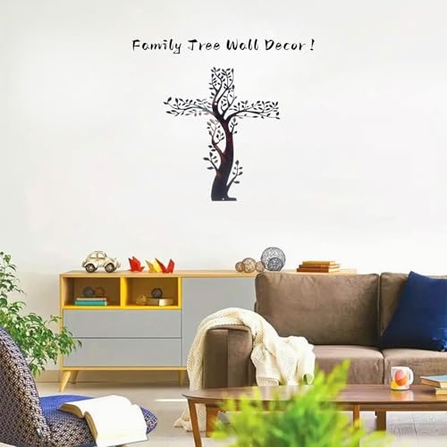 AMNGYOOK Metal Cross Tree, 11.8x14.96 in. Tree of Life Metal Wall Art, Modern Wall Decor Cross, Suitable for Living Room, Study, Church
