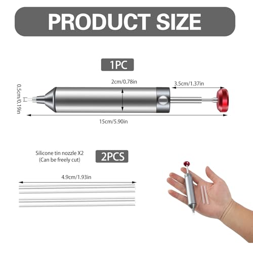 Desoldering Tool, Soldering Sucker Vacuum Soldering Remover Tool, Desoldering Pump Made of Aluminum Alloy, Vacuum Desoldering Pump, with 1 Silicone Nozzles Desoldering Suction Pump (150 mm), for