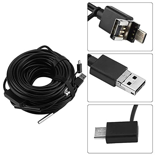 USB 2.0 Endoscope, Akozon 3-in-1 Endoscope Inspection Camera 5.5 mm - 20 m Snake USB 720p Megapixel HD IP67 Waterproof Snake Camera 6 Adjustable LED Light for Smart Android Tab