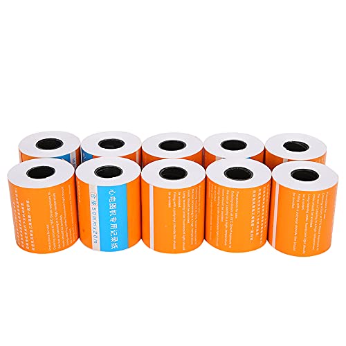 Pongnas Thermal Paper for Electrocardiographs, Pack of 10 Machine Recording Paper with Extremely High Sensitivity, for ECG Monitor 50 mm 63 mm, 3 Sizes (50 x 20) 50*20