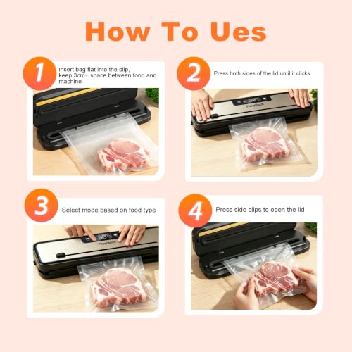 Compact Vacuum Sealer Machine, 75kPa food vacuum sealer machine HF-1011