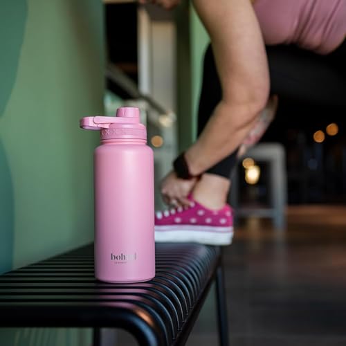 Smartshake Bohtal 960ml/32 oz Insulated Water Bottle, Durable Stainless Steel Water Bottle, Leak Proof Water Bottle, Keep Drinks Hot for 6 Hours, Cold for 12 Hours, BPA-Free, Leak-Proof Lid - Black