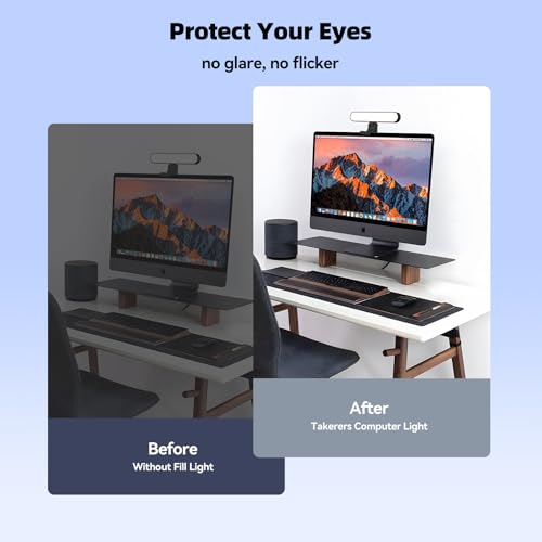 Takerers Video Conference Lighting, Webcam Light with Remote & Touch Control, 3 Color Temperature, 10 Level Brightness, Zoom Light for Computer, Video Calls, Live Streaming, Podcast, Studio (1-Pack) 1-Pack
