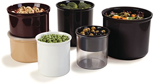 Carlisle FoodService Products Round Storage Container with Lid, 1.5 Quart Crock, Brown (Pack of 2) 1.5 Quarts (Pack of 2)
