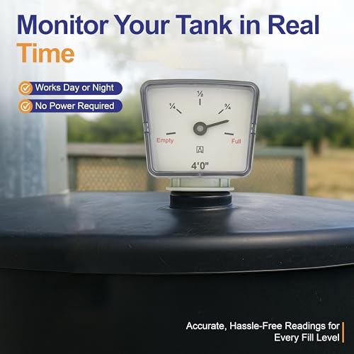 4ft Float Gauge for Oil/Fuel/Heating/Water Tanks Oil Storage Volume Monitor, Fuel Storage Level Monitor, Water Sensor, Tank Capacity Gauge (4ft) 4ft