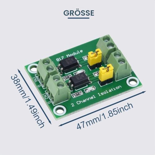 2pcs PC817 4 Channel Optocoupler Isolation Module 3.6-30V Voltage Converter Driver Photoelectric Insulated Board for Control Relay with 24AWG Wire 4 channels