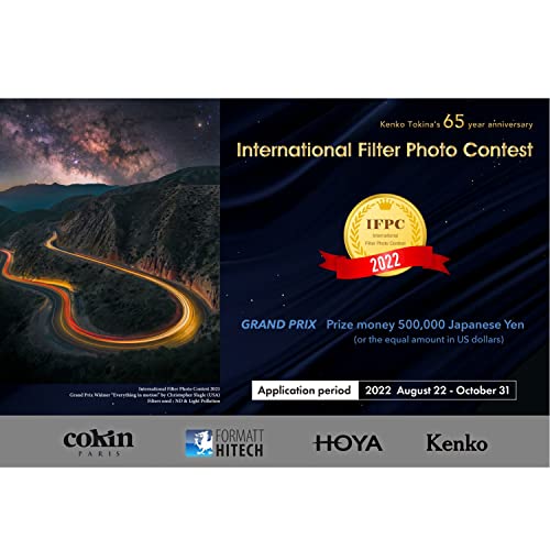 Kenko Camera Lens Effect Filter Smart C-PL 58mm, for Landscape, Adjust Contrast and Saturation, Removes Diffuse Reflection of Light, Low-Profile, 358993