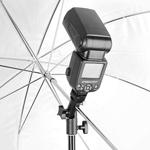 Updated Version Flash Bracket-ChromLives Light Stand Flash Mount Cold Shoe Flash Stand Photography Camera Umbrella Holder Bracket E Type for DSLR Camera Canon Nikon Pentax Olympus Nissin Metz and DSLR