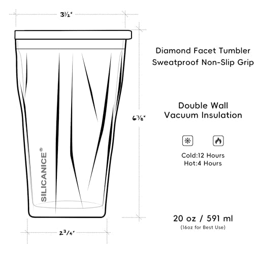 20oz Soft Touch Diamond Tumbler - Double Wall Vacuum Insulated Stainless Steel Coffee Cup | Leak-Resistant Detachable Lid, Cup Holder Friendly, BPA Free Dishwasher Safe, Thoughtful Gift for Women Brige Purple 20 Ounces