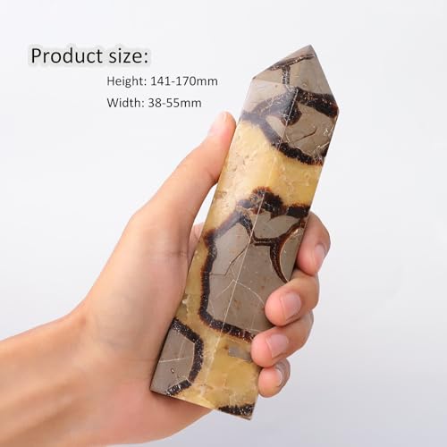 TUMBEELLUWA 141-170 mm Natural Septarian Dragon Stone Crystal Obelisk Tower Multicolor Height 5.55-6.69 Inch