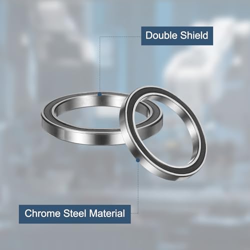 sourcing map 5 Pack 6810 2RS Deep Groove Ball Bearings, 50 x 65 x 7mm Chrome Steel Double Shield Bearing for Electric Motor, Home Appliances, Industrial Machinery, (ABEC5)