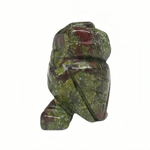 Natural Dragon Blood Jasper Gemstone Owl Crystals and Healing Stones Figurines,1.5 Inches Room Decor Collectibles