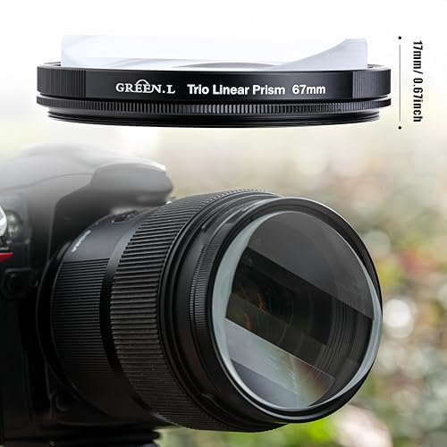 GREEN.L 58mm Motion Blur & Ghost Effect Filter — 360° Rotatable Bilateral Prism for Creative Photos & Videos, Premium Optical Glass with Case & Cloth