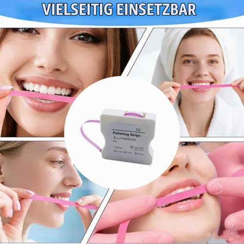 Tooth Sandpaper, Portable Tooth Sandpaper for Tight Spaces, Tooth Belt, Teeth Polishing, Tooth Polishing Strips, for Interdental Grinding, 4 mm Width - 6 m/Rolls/Box, Resin Tooth Polishing Interdental