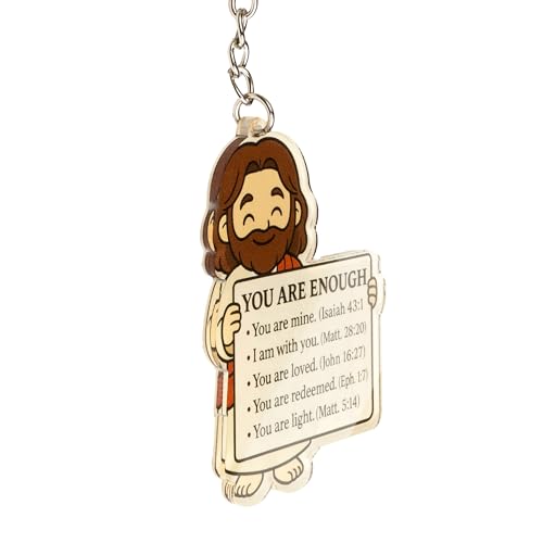 Jesus Keychain for Women Men – Christian Gifts, Religious Key Chain with Bible Verse, Faith Based Accessories for Believers Jesus