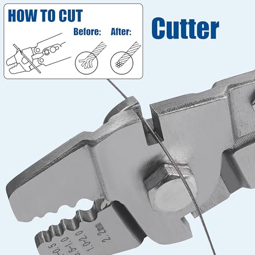 VATEICO fishing crimping pliers set with stainless steel crimper and copper wire rope crimp sleeves