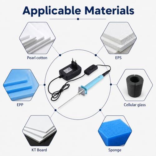 18W 10 cm Electric Styrofoam Cutter, Electric Styrofoam Cutting Tool AC110-240V Foam Cutter Hot Wire Cutter for Cutting Edges, Heat Cutting Engraving Pen EU Plug