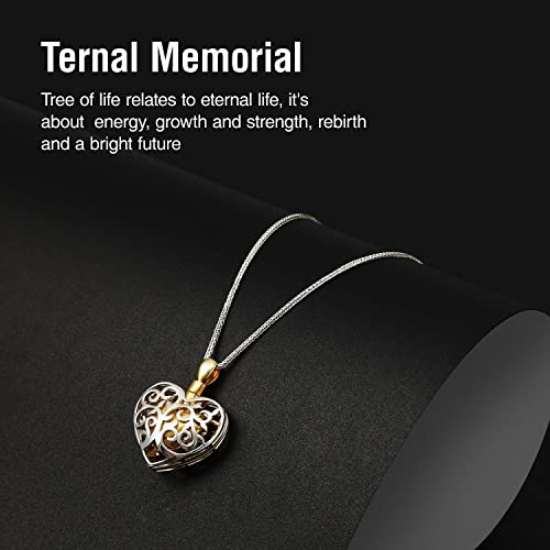 Urn Necklaces for Ashes - 18K & 24K Memorial Pendant & Cremation Jewelry for Human Ashes - Keepsake Necklace for Women to Hold Ashes of Loved Ones with Funnel Filler Gold