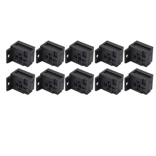 Relay Socket, 10 Pieces 5P 40A Relay Socket ABS with 50 Pieces Clamp ABS Relay Socket Easy Disassembly and for Car, Starter