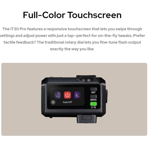 Godox Mini iT30Pro C iT30 Pro C for Canon TTL Flashlight Wireless Touch Screen Portable Flashlight HSS 1/8000 Second Compatible with Mirrorless Cameras External Flash Compatible for Canon Black iT30Pro C For Canon