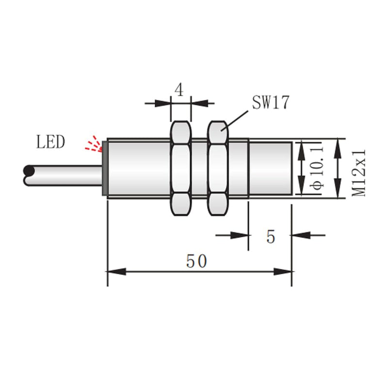 [Australia - AusPower] - IP67 Waterproof Up to 200°C M12 High Temperature Inductive Proximity Sensor Detection Switch NO Metal Induction 4mm 10-30V DC, Nomally Open (NPN, M12) NPN 