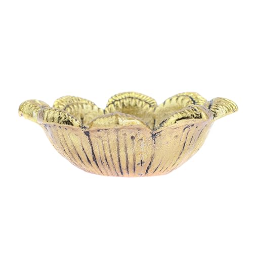 Set of 2 Diya Deepak Pooja Diya Item Religious Brass Oil Lamp for Pooja Indian Traditional Festival New year Decorations Aarti Diya Lighting Accessories Gift Items Kit Lantern(Size:-2'')(Golden)