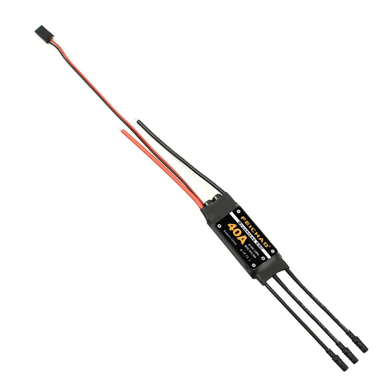 FEICHAO 40A Brushless ESC 2-4S Speed Controller with 5V 3A BEC for Fixed Wing DIY RC Multi-axis Aircraft Drone Helicopter (4Pcs Long Cable)