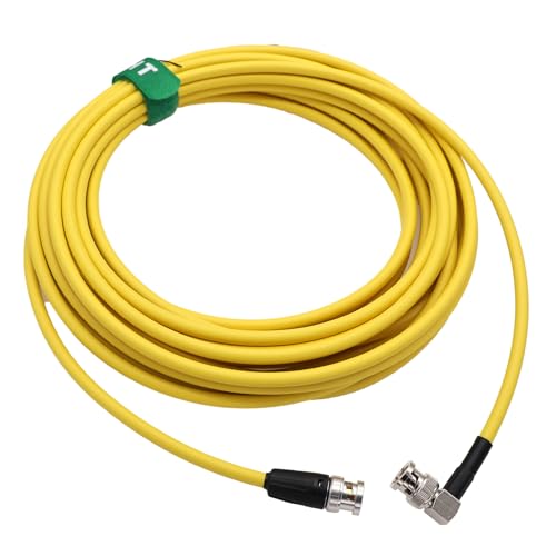 12G 4K 60p SDI Coaxial Video Cable Male BNC to Right Angle Male BNC Canare LV-61S for Sony FS7 FX9 FX6 RED ARRI Camera Atomos Monitor 5M Yellow