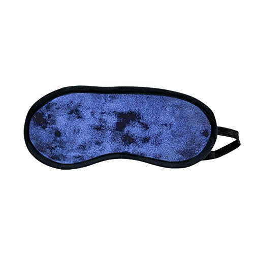 Cloudz Crushed Velvet Ultra Premium Comforlite Memory Foam Airplane Travel Neck Pillow with Matching Luxuriously Soft Black Out Sleep Mask - Blue