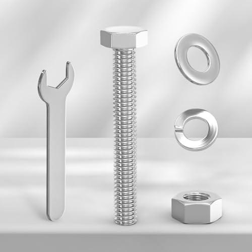 GAGIRA 304 stainless steel 1/2-13 x 2-1/2 inch fully threaded hex bolts with nuts, spacers and spanner