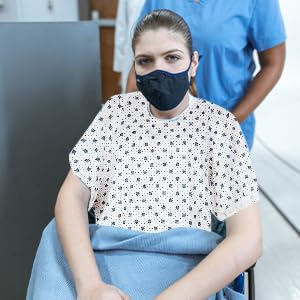 [Australia - AusPower] - Linteum Textile Supply 01 Pack Hospital Patient Gown for Medical Exam - Twill Classic Economy White & Blue Snowflake - One Size Fits All 1 Blue - Snow Flake 