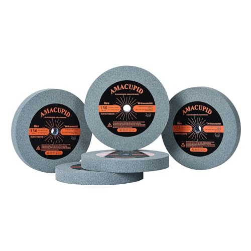 80 Grit Bench Grinding Wheel for Carbide Tool Grinding | Green Silicon Carbide Abrasive Also suitable for grinding non-metallic materials. 12.7mm Mandrel Bore