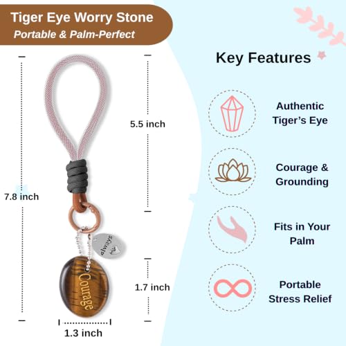 Tiger’s Eye Worry Stone for Courage & Anxiety Relief
