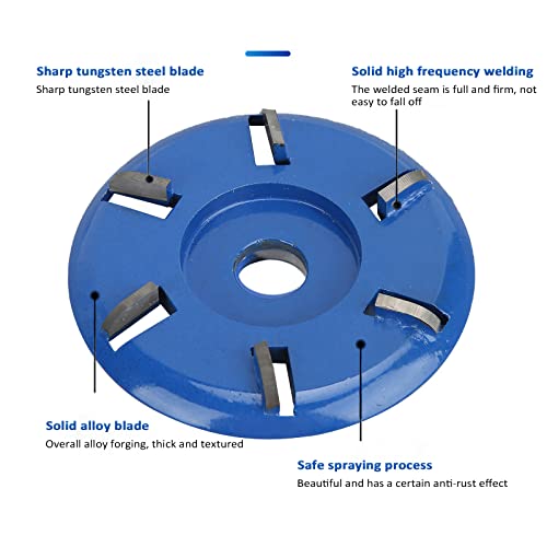 Wood Carving Disc, Steel 6 Teeth Grinding Disc Milling Cutter Woodworking Tool Angle Grinder Accessories, Angle Grinder Wood 6 Teeth Wood Carving Disc Carving Disc (Arc Blade) no