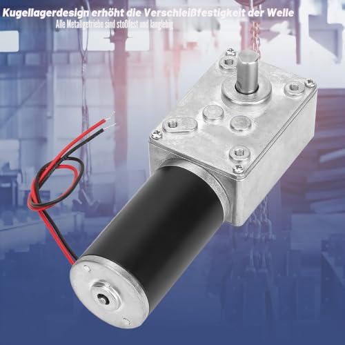 DC 12V Gear Motor, High Torsion Speed, Reduce the Electric Gear Motor, Switchable Worm Gear Motor, 8mm Shaft (12V 12RPM), Gear Motor 12V 12RPM