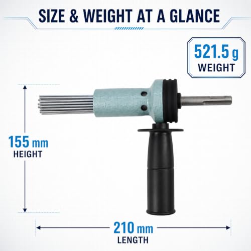 Air Needle Scaler Attachment, With 18Pcs Hardened Steel Needles, Anti Slip SDS Shank Air Hammer Adapter For Metalworks, Rust, Weld & Paint Remover, Concrete/Masonry/Tile Surface Cleaner