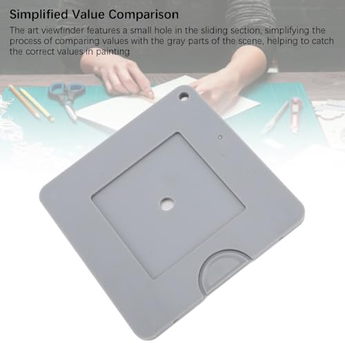 Art Viewfinder 9x9cm – Sliding Color Isolation Tool for Drawing, Painting & Photography, ABS Plastic Composition Aid