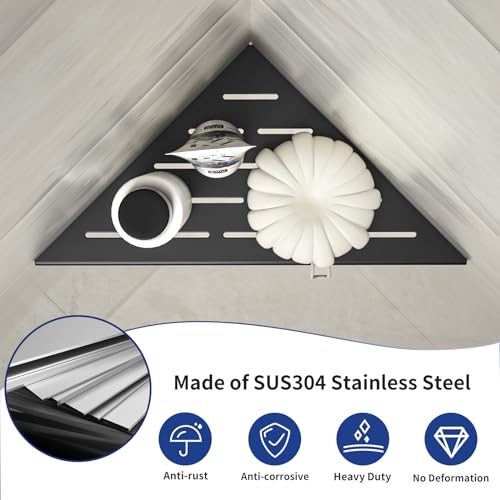 Corner Shower Shelf 10" Matte Black 10"-2 Pack