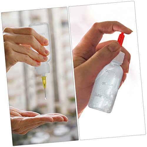 6 Sets Plastic Bottle with Mini Tip Bottle Dispenser for Liquid Flux Glue Dispenser Point Injections Adhesive Bottle with Precision Tip Approx. Glue 1