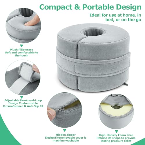 Ryfinvse foot elevation pillow made of high-density foam, designed for ankle and leg support in a compact, comfortable position.