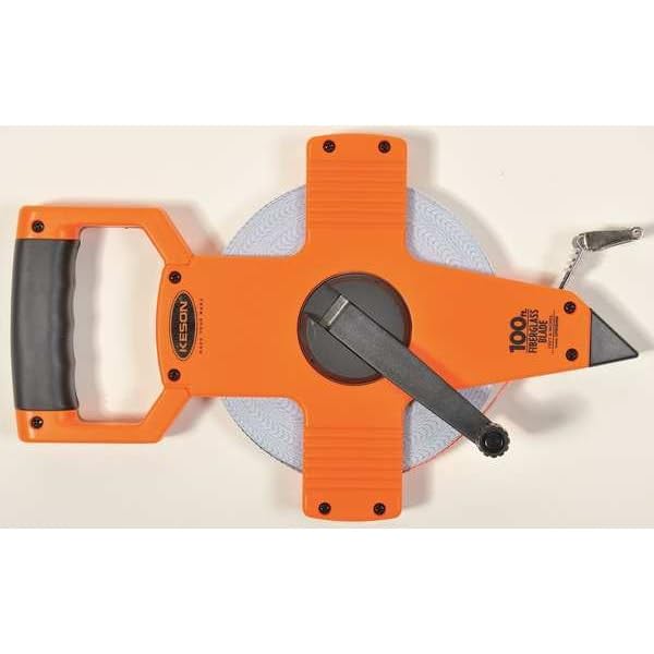 Keson OTR18100 Open Reel Fiberglass Tape Measure Reel (Graduations: ft., in. 1/8), 100-Foot 30.5 m ft, in, 1/8; Hook Attachment; Blade: F1