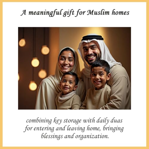 Brilucky Allah Key Holder for Islamic Wall Art,Islamic Home Decor,Housewarming Gift,Arabic Wall Art,Muslim Gift for Men and Women,Eid Gift,Ramadan Decorations for Home (Gold) Gold