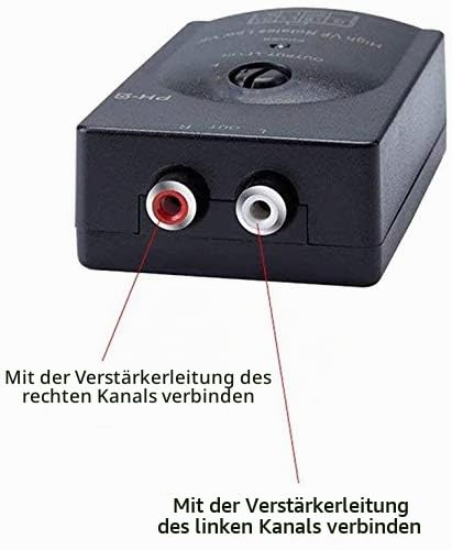 Greluma 1 Piece High to Low Level Converter, Car Output Stereo Speaker, High Level Speaker Signal for Low Level Adapter with Delay Function