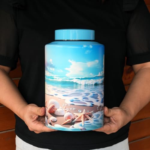 Large Cremation Urns for Adult Human Ashes, Ocean Heaven Pattern Large 220 lbs