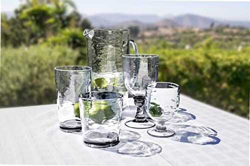 Abode Homewares Cordoba 16 oz Durable Acrylic Double Old Fashioned Glasses, Shatter-Resistant and Dishwasher-Safe Outdoor/Indoor Drinkware, Ideal for Scotch, Bourbon, Cocktails - Clear - Set of 6 Tumbler/Double Old Fashioned