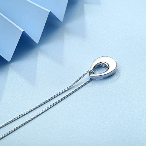 YLT S925 Sterling Silver Hollow Teardrop Cremation Necklace for Ashes